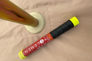 Element E50 extinguisher on glamping tent floor
