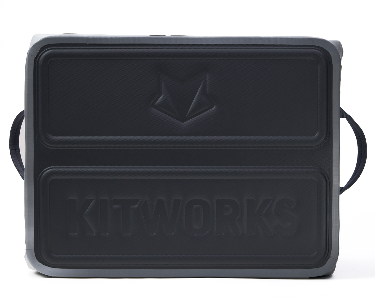 Black carrying case with 'KITWORKS' branding on a white background
