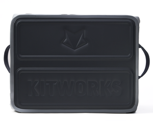 Black carrying case with 'KITWORKS' branding on a white background