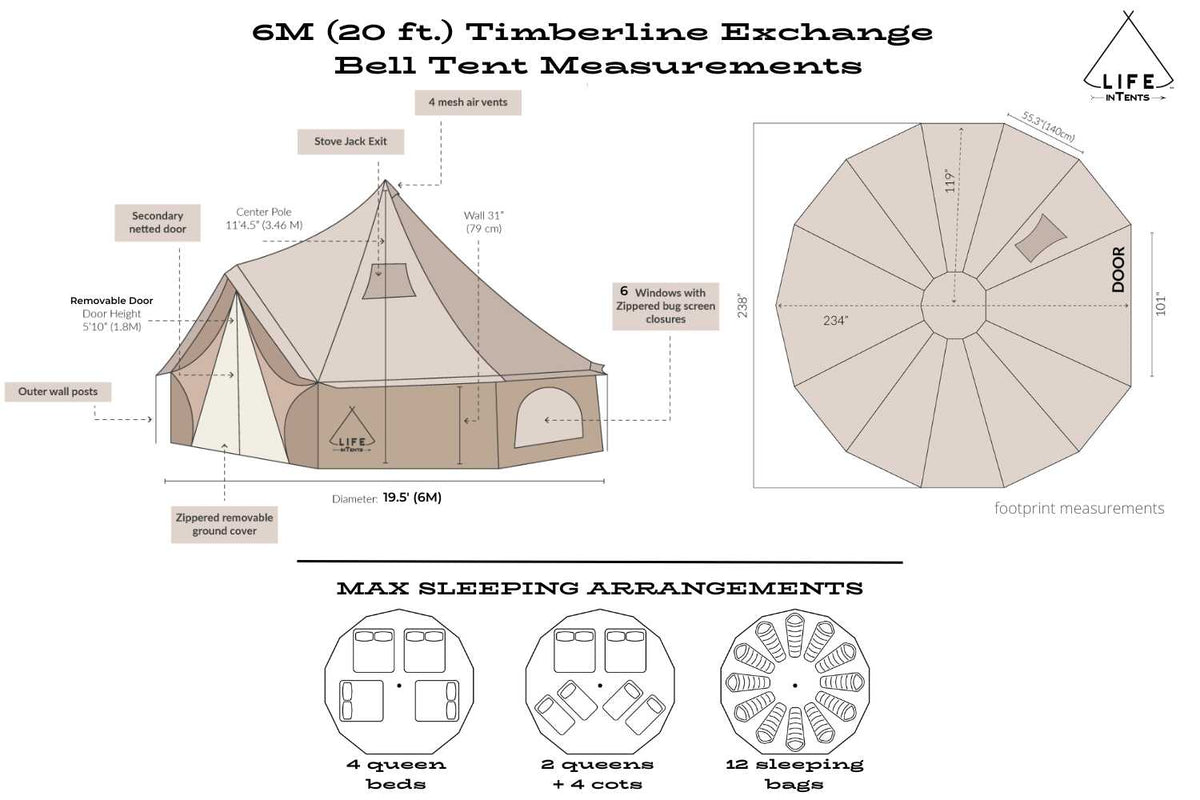 20' commercial bell tent size