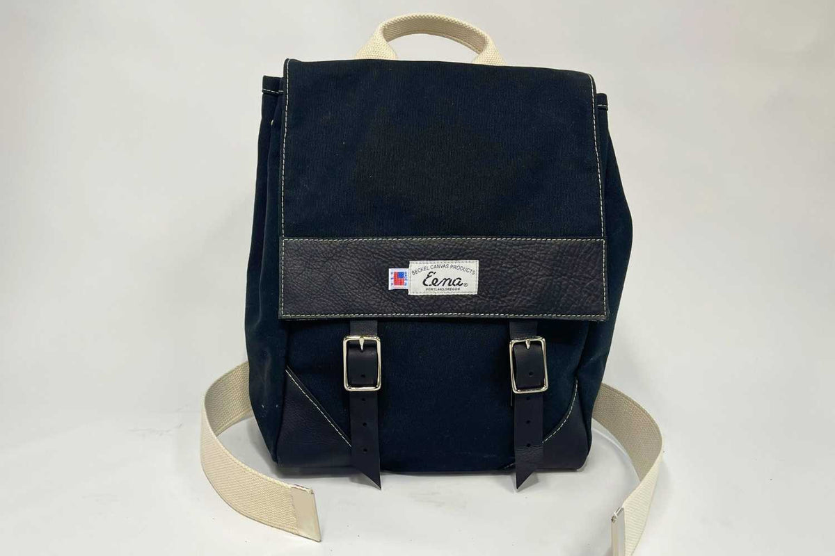 black canvas backpack