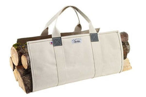 white log carrier with wood inside