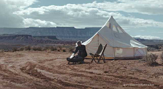 canvas tent in camping scene
