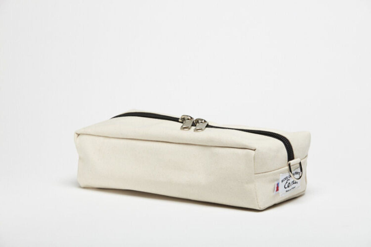 white canvas dopp kit