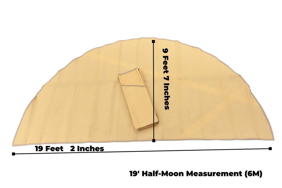 measurements of brown 19' bell tent rug