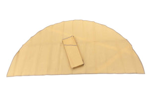 half circle yurt rug white background