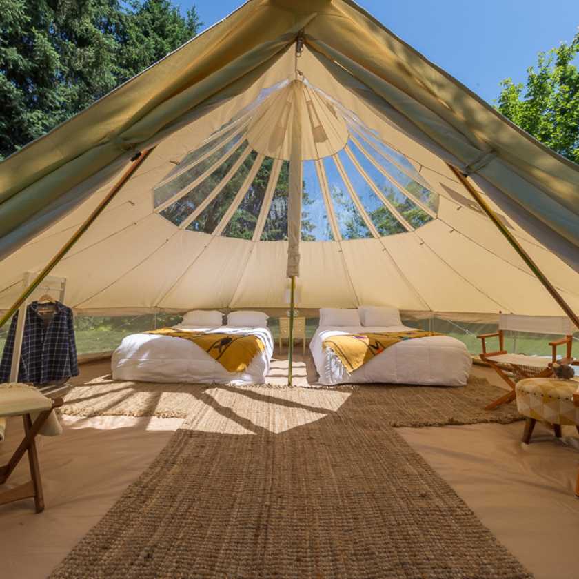 stargazing camping tent with 2 queen beds