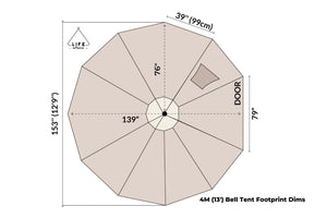13' bell tent floor measurements