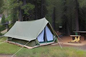 Aframe tent at campground