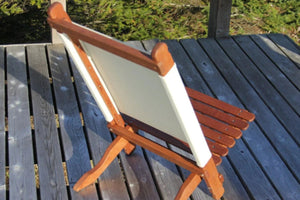 back of white camping chair
