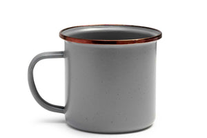 camping mug gray color enamel