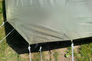 camping tent fly with guy line ropes
