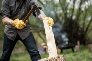 Wood Hatchet with log