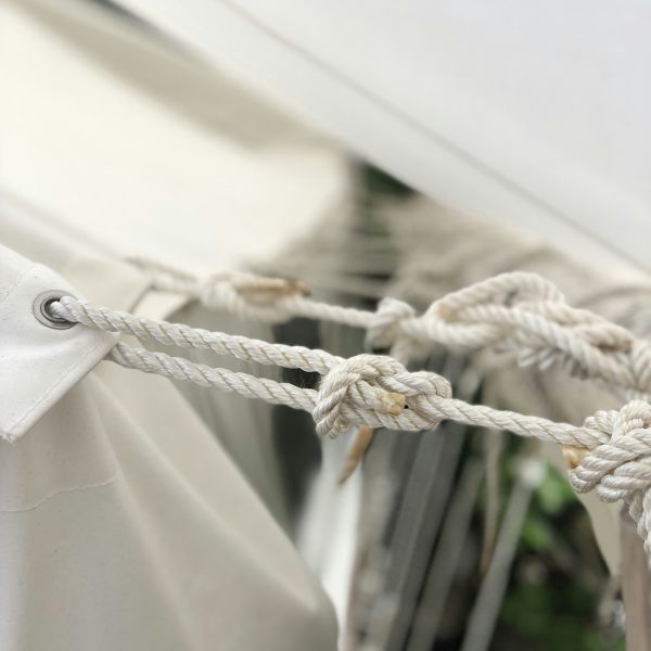 canvas tent rope guy lines tied off grommets
