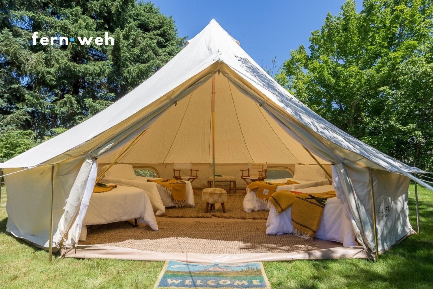 12 Person Tents - Canvas 6M Bell Tents | 20' Foot