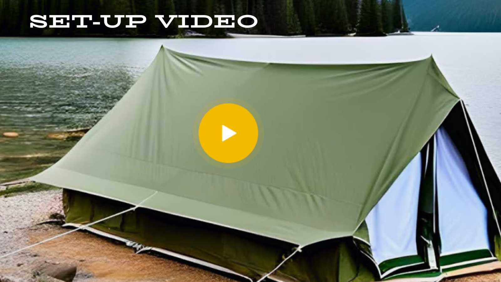 setting up green tent 
