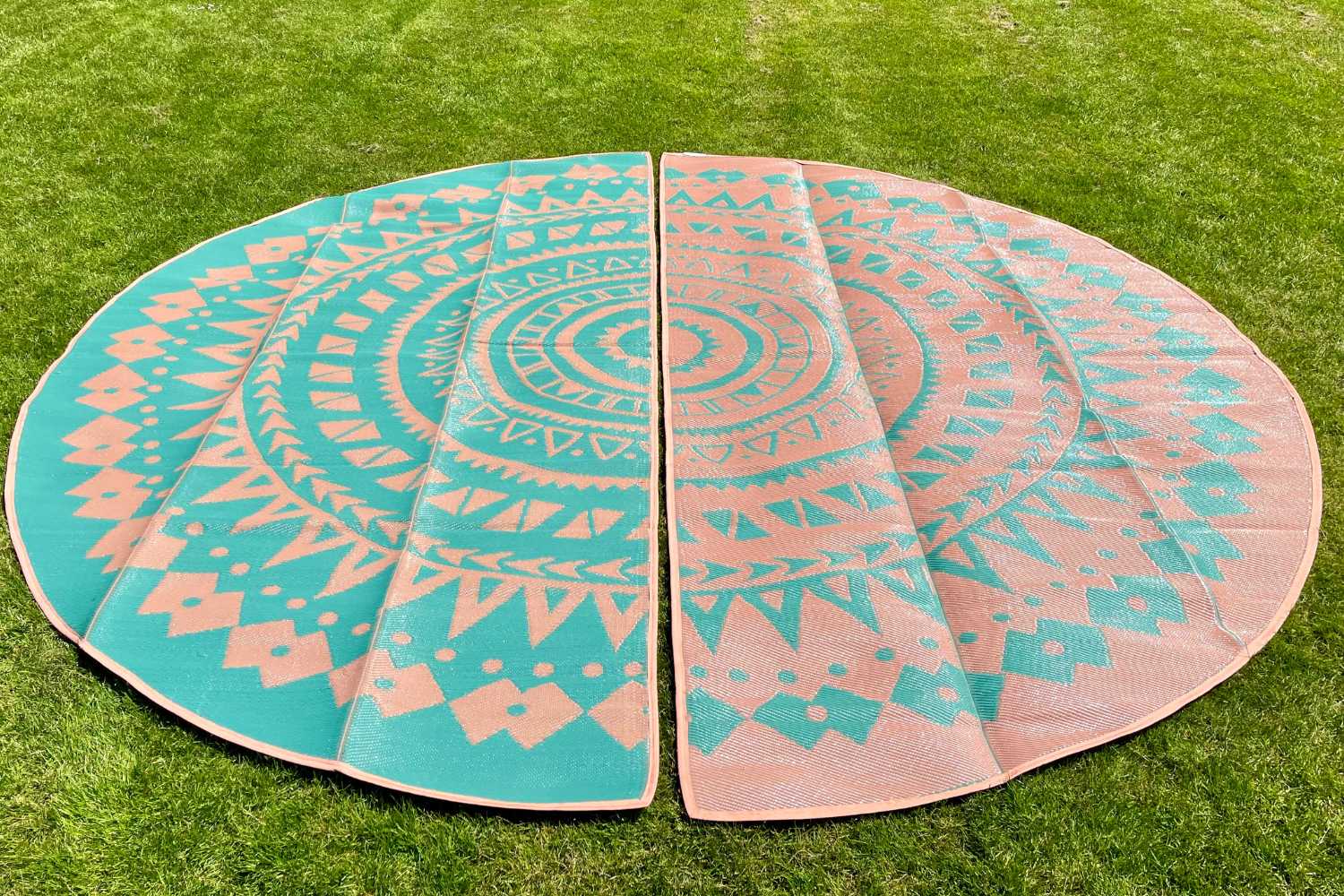 Boho Bell Tent Floor Mat | 16' (5M) | Half Moon Rug Set - Life inTents