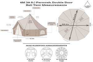 double door bell tent dimension diagram