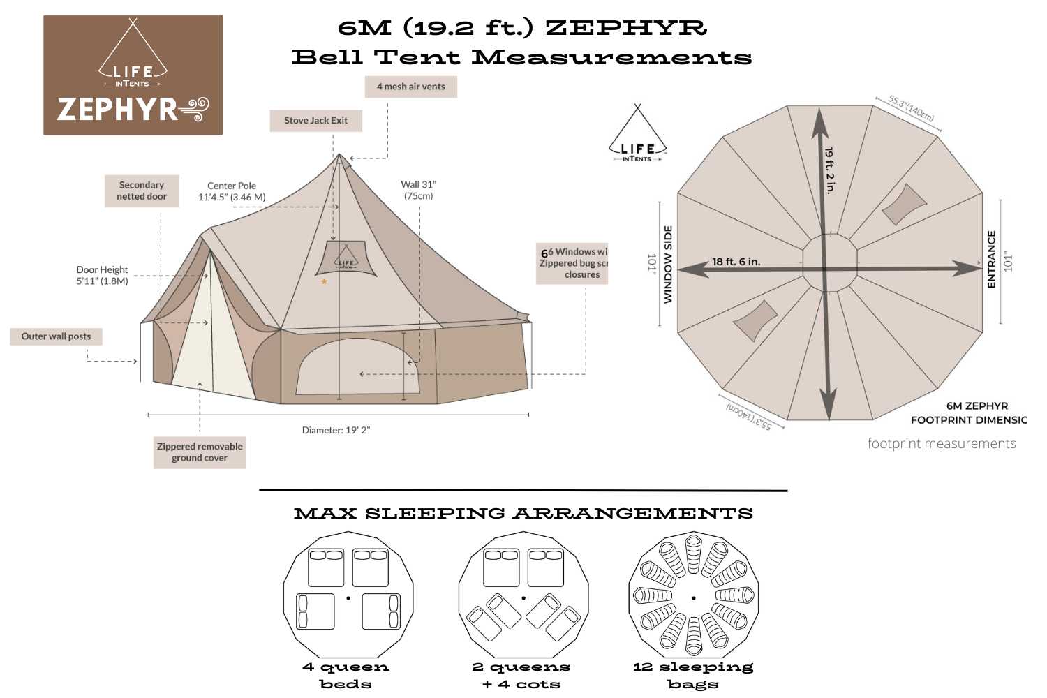 19' (6m) Zephyr Cabin Tent