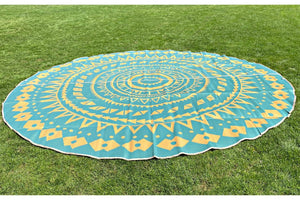artwork on large outdoor circle matting