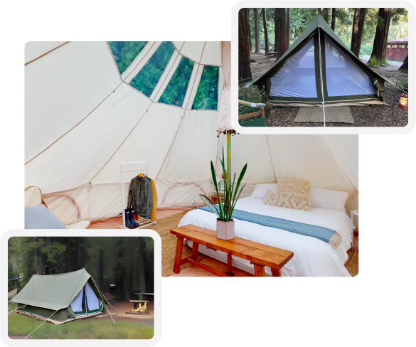 Life Intents camping tent collage