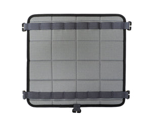 Gray tactical panel with straps on a white background