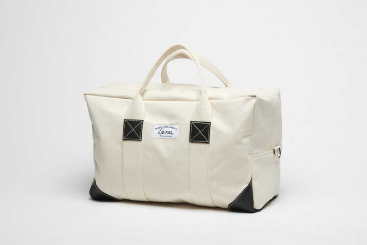 overnight white canvas bag