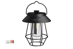 black retro camping lantern