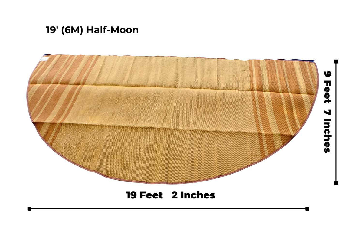 tan 20&#39; bell tent carpet dims