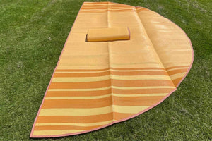 Striped Bell Tent Floor Matting | Citrus Tones | 16' (5M)