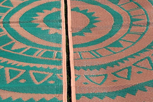 bell tent rug rose color and blue