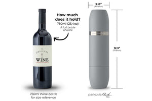 high camp flask size by wine bottle