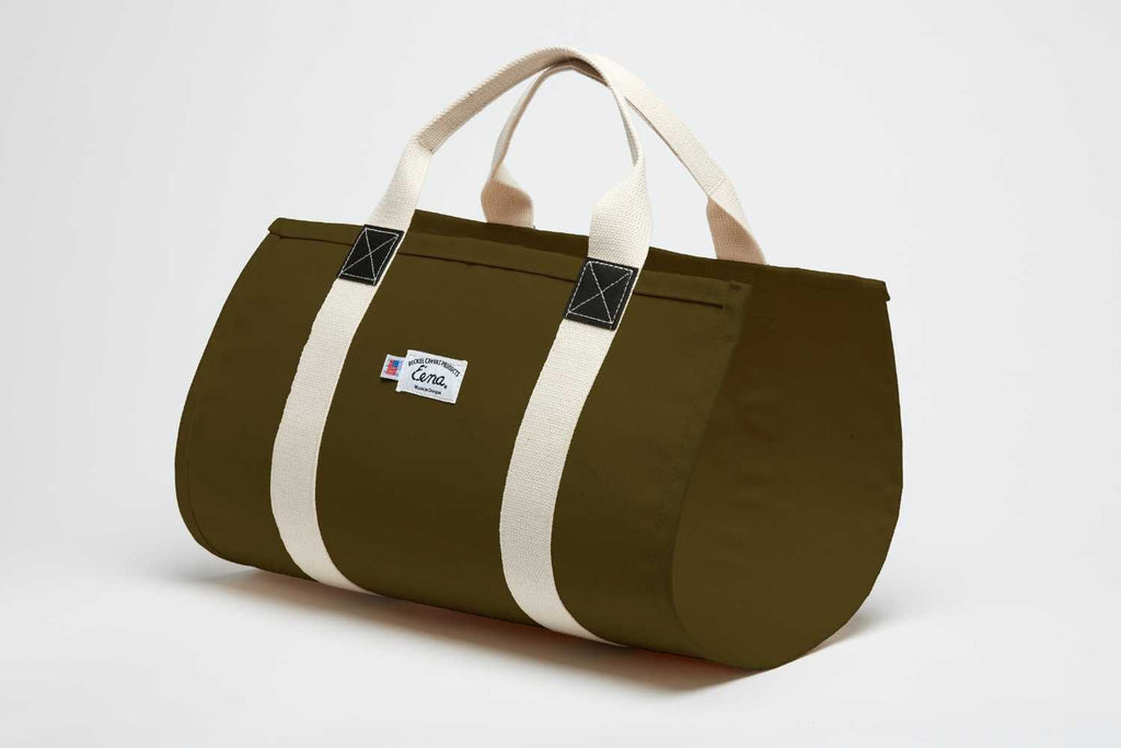 Qishi Heavy Duty Waxed Canvas Firewood Carrier, Large Log Tote with Handles for Easy Carry and Storage