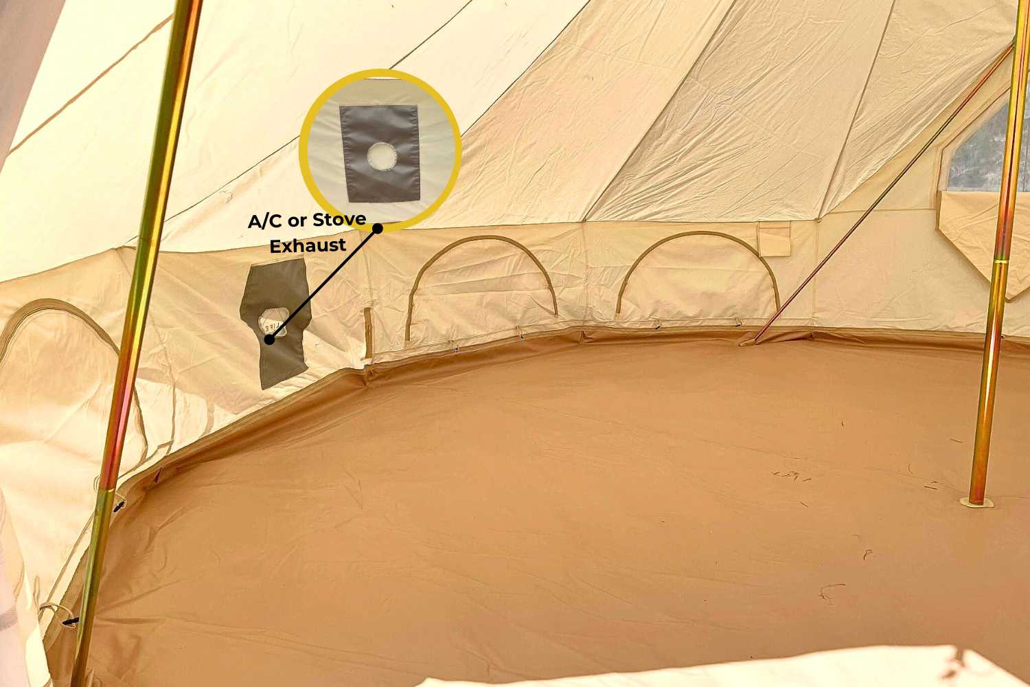 16' (5M) Zephyr Tent Cabin | Bell Tent With Vented Picture Window