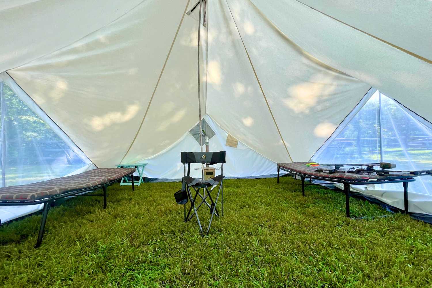canvas pyramid tent 14' W x 14' L Eena Triangle Tent | Made in U.S.A