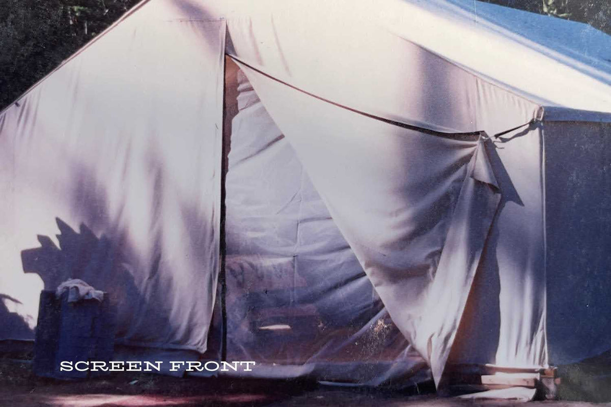 wall tent showing a screen door
