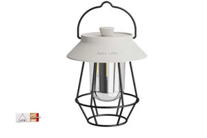 white retro camping lantern