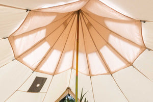 roof curtain on bell tent