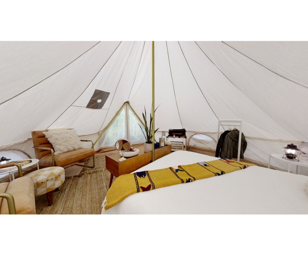 inside a bell tent