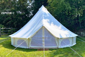 6m bell tent door closed