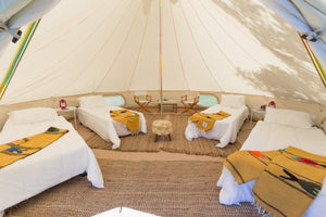 4 Cots in 6M Bell tent