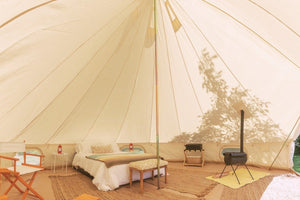Inside of large bell tent