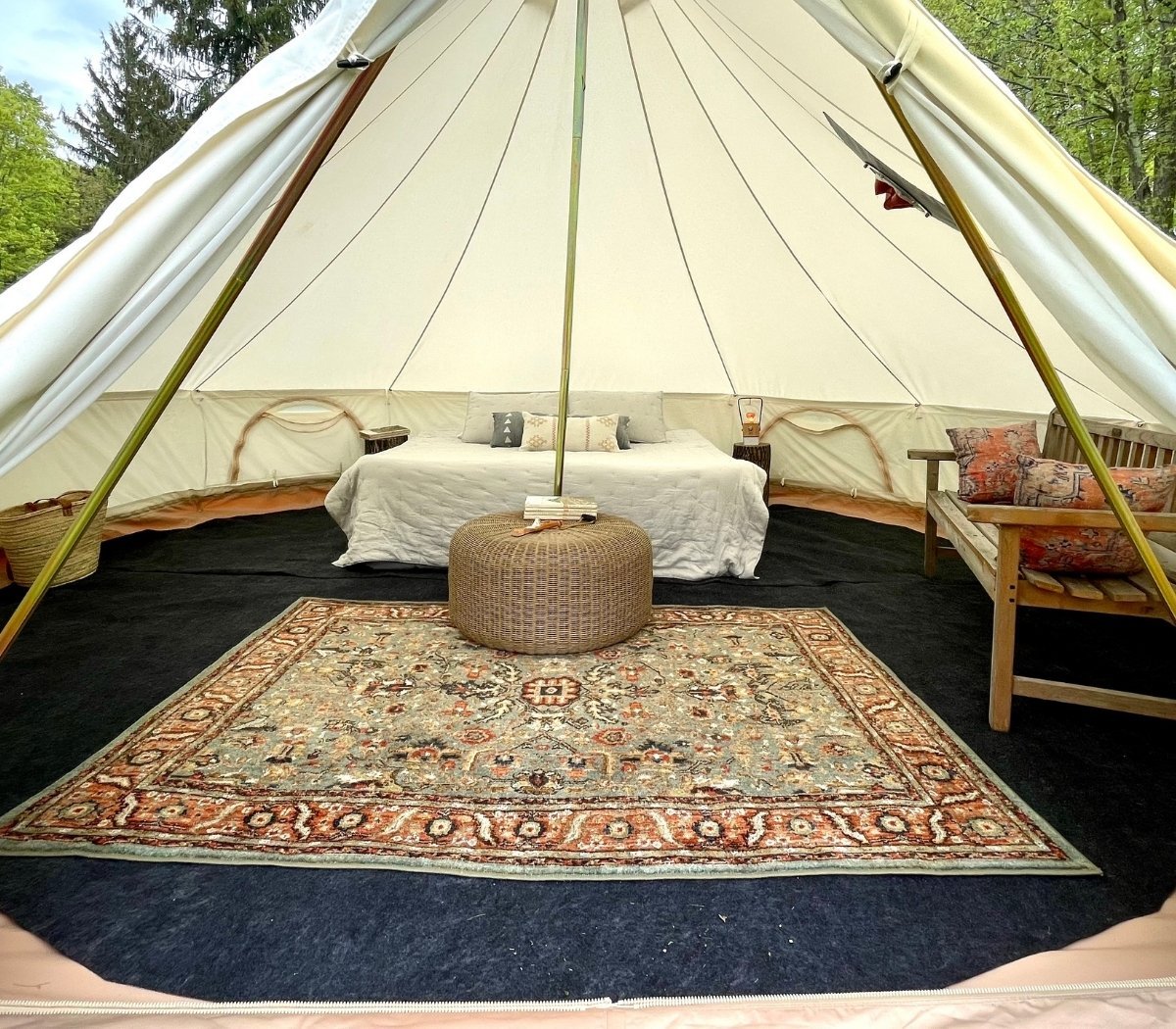 Protective Bell Tent Rug, Dual Half Moon Mats