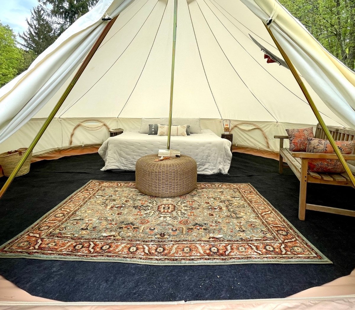 Clearance Protective Bell Tent Rug, Dual Half Moon Mats