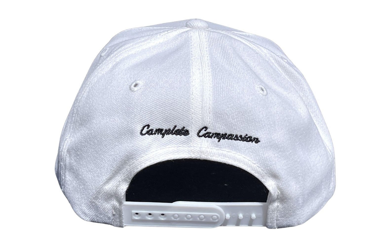 back of white lit hat