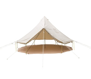 bell tent walls rolled up