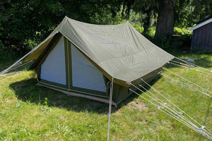 rain fly on a-frame tent