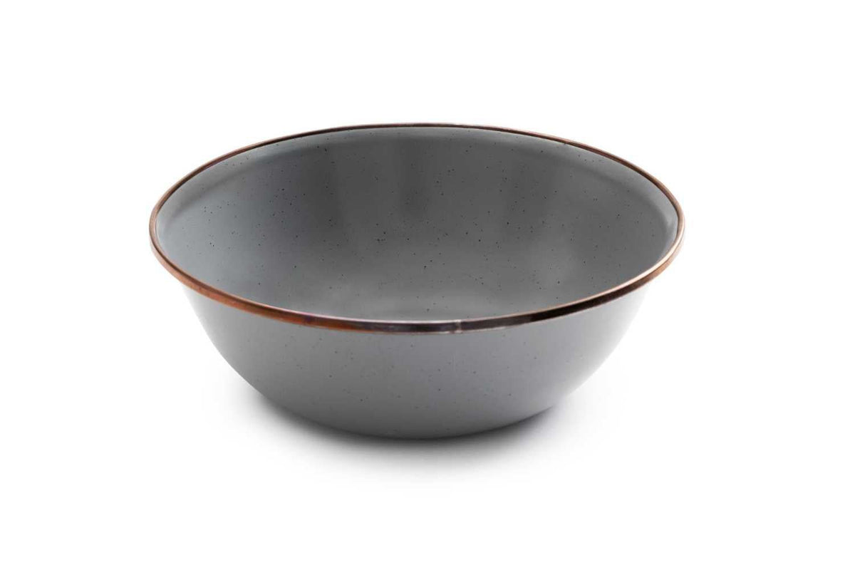 gray enamel camping bowel