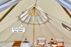 bell tent ceiling curtain covering sky panels