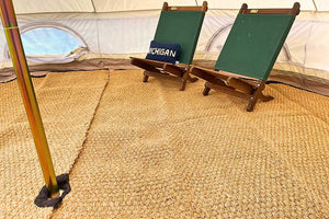 jute style rug for tent